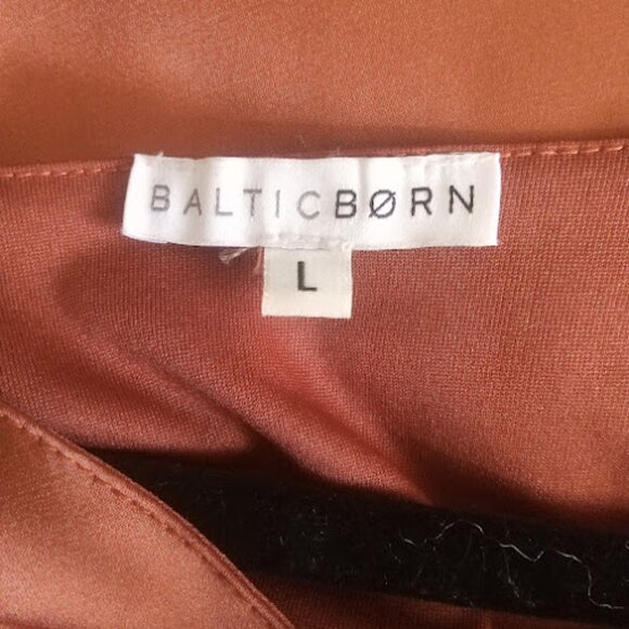 BALTIC BORN | Krystal Satin Wrap Maxi Dress Cinnamon Orange Flutter Sleeve Gown - Picture 10 of 14